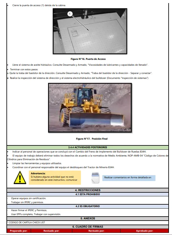 Elaboración de Instructivos de Trabajo WIs, y Cartillas Resumen de equipos línea amarilla — imagen 5
