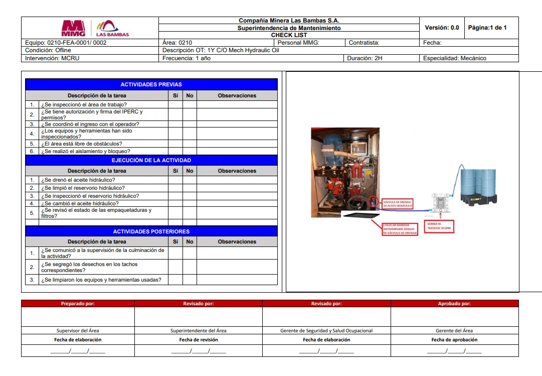 Elaboración de Instructivos de Trabajo WIs, PETs y Cartillas Resumen de Equipos Planta — imagen 2