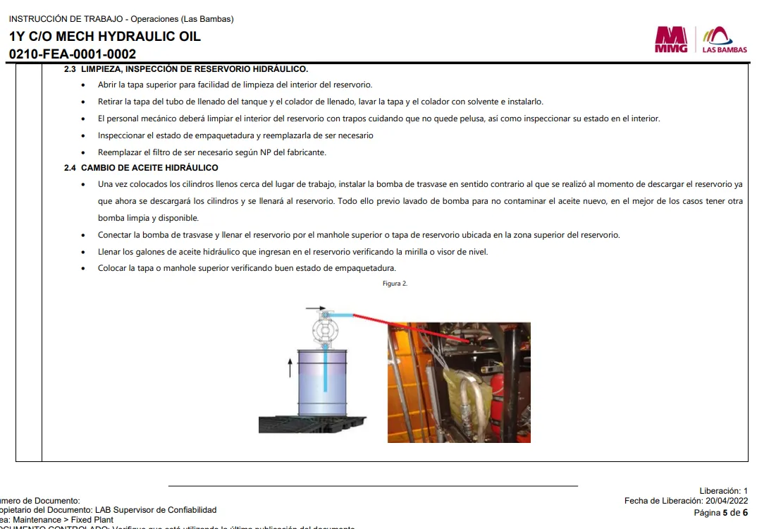 Elaboración de Instructivos de Trabajo WIs, PETs y Cartillas Resumen de Equipos Planta — imagen 5