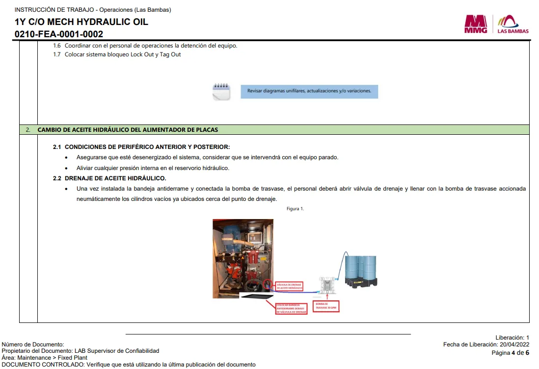 Elaboración de Instructivos de Trabajo WIs, PETs y Cartillas Resumen de Equipos Planta — imagen 6
