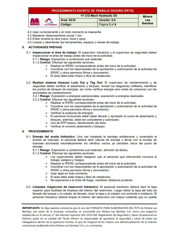 Elaboración de Instructivos de Trabajo WIs, PETs y Cartillas Resumen de Equipos Planta — imagen 9