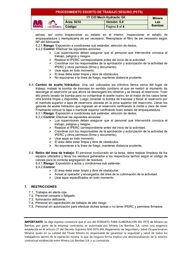 Elaboración de Instructivos de Trabajo WIs, PETs y Cartillas Resumen de Equipos Planta — imagen 10