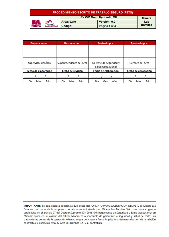Elaboración de Instructivos de Trabajo WIs, PETs y Cartillas Resumen de Equipos Planta — imagen 11